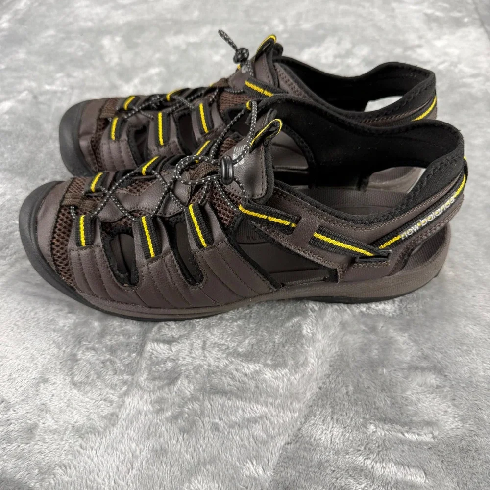 New Balance M2040BR Mens Brown Yellow Closed Toe Fisherman Sandals 14W Wide